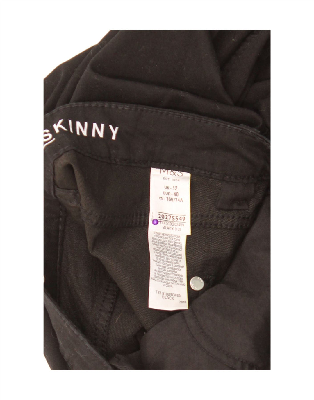 Marks & Spencer Womens Cropped Trousers UK 12 Medium W30 L22 Black