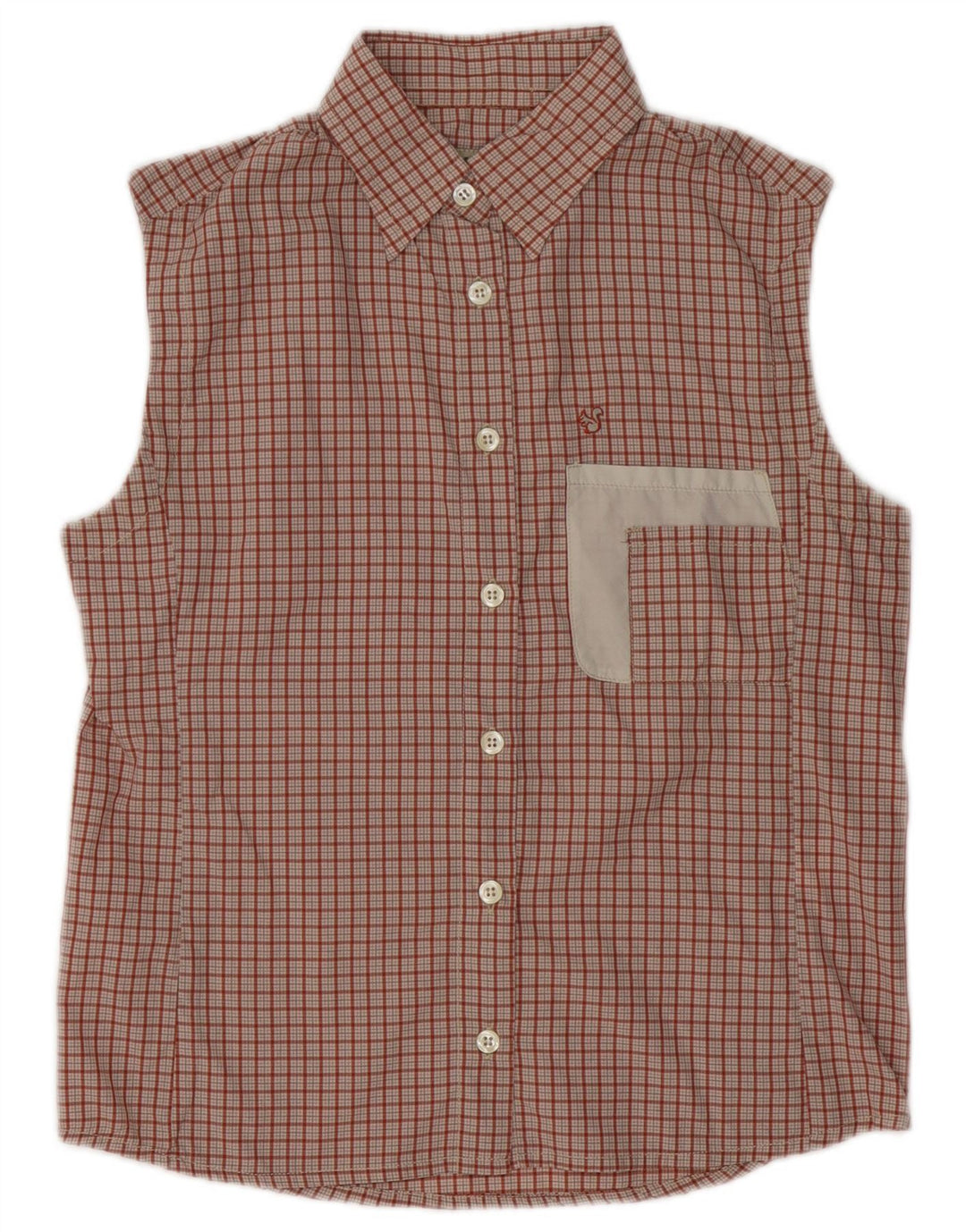Bailo Womens Sleeveless Shirt UK 14 Medium Red Check Polyamide