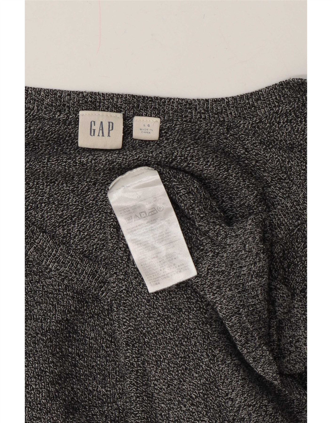 Gap Mens V-Neck Jumper Sweater Large Navy Blue Flecked Cotton