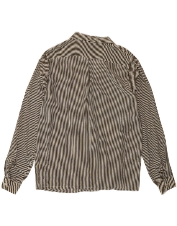 Alba Fornari Womens Shirt Blouse UK 14 Medium White Striped Silk