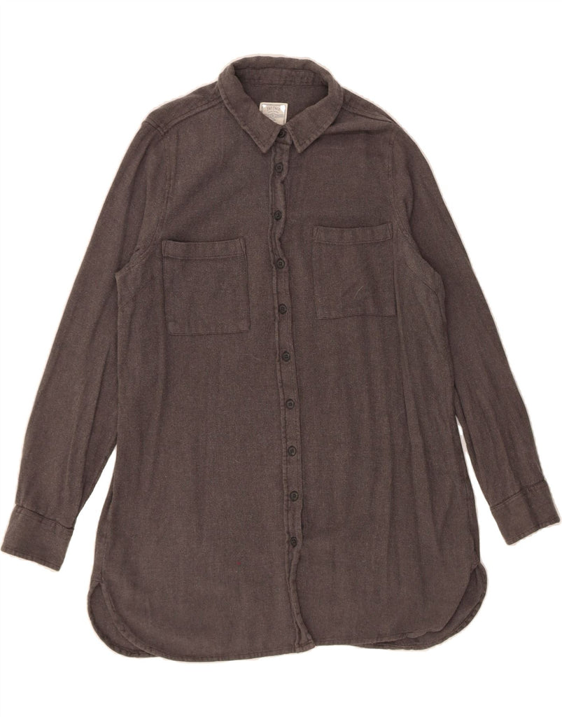 FAT FACE Womens Long Sleeve Shirt Dress UK 14 Medium Grey Cotton Vintage Fat Face and Second-Hand Fat Face from Messina Hembry 