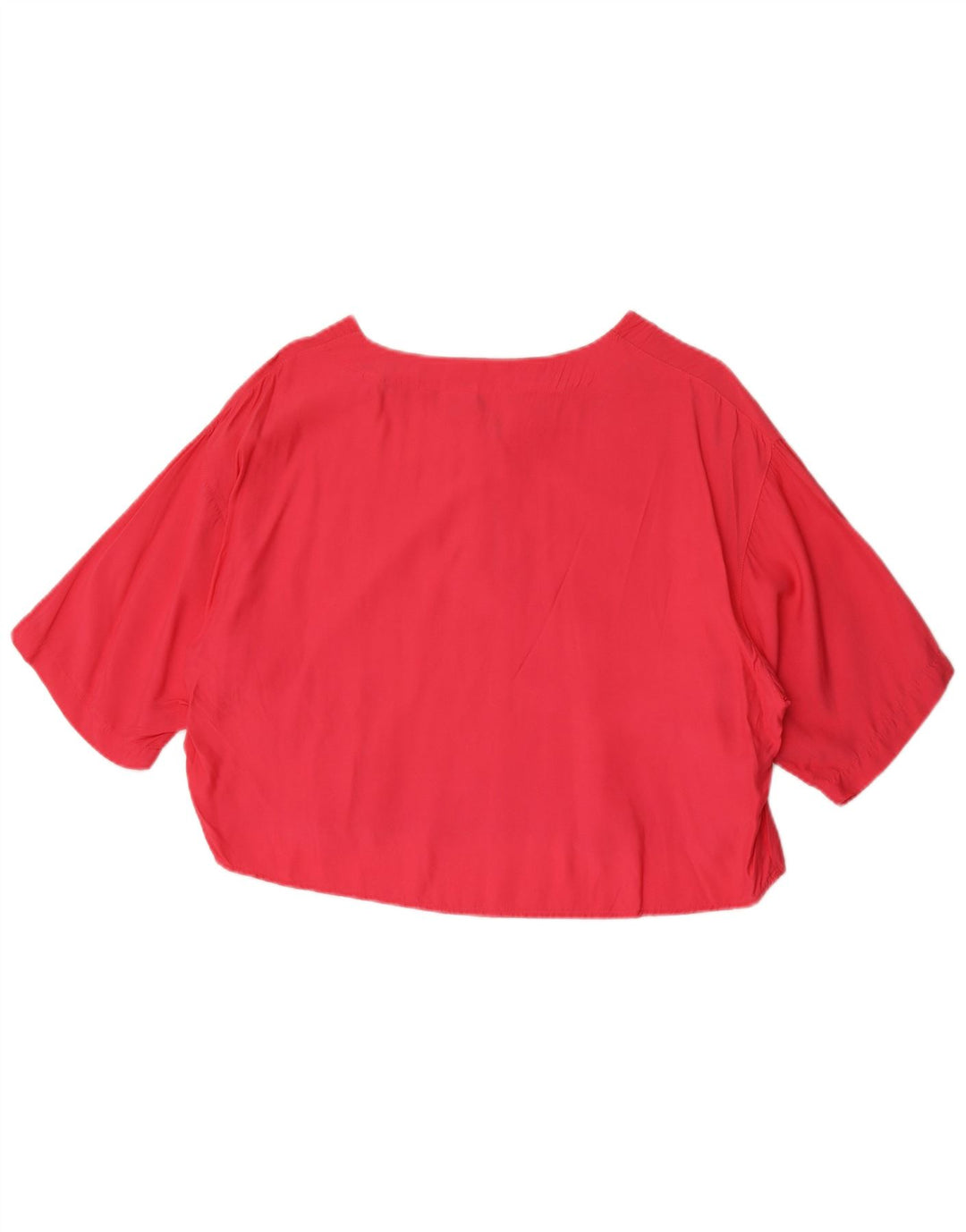 Benetton Womens Crop Oversized Blouse Top IT 44 Medium Pink Viscose