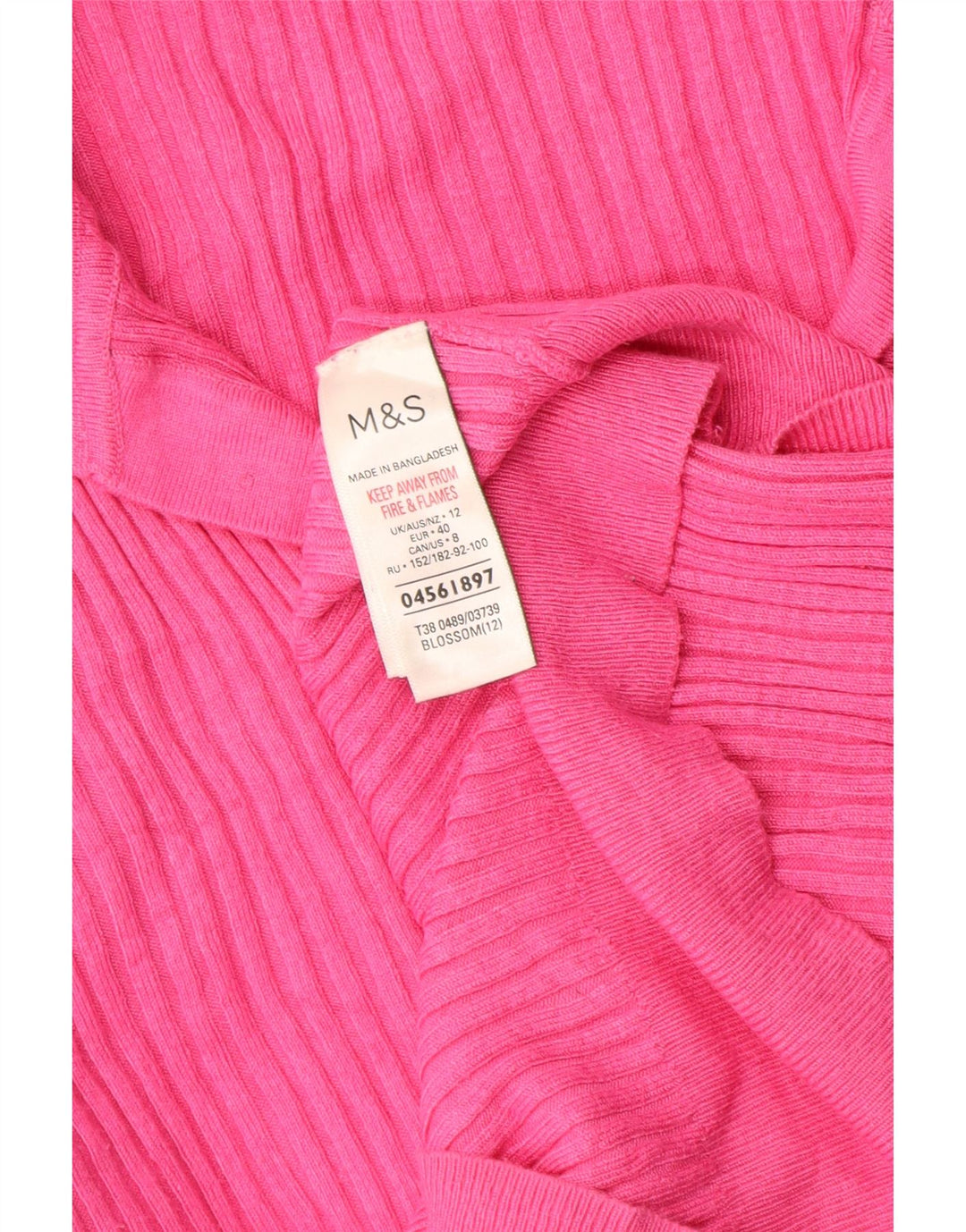 Marks & Spencer Womens Polo Neck Jumper Sweater UK 12 Medium Pink Viscose