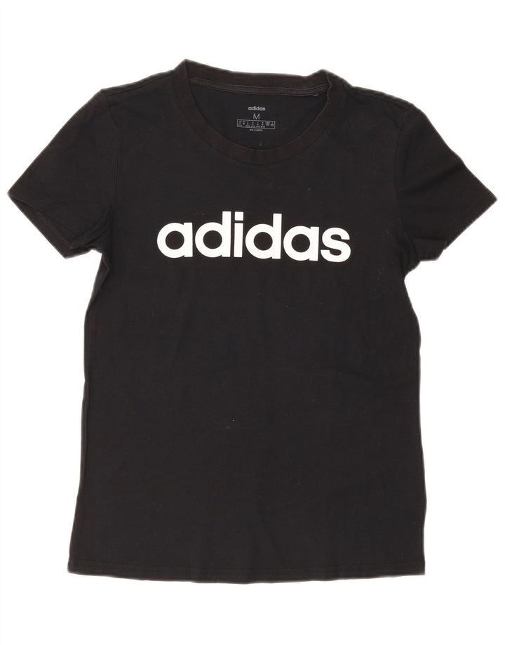 Adidas Womens Graphic T-Shirt Top UK 12/14 Medium Black