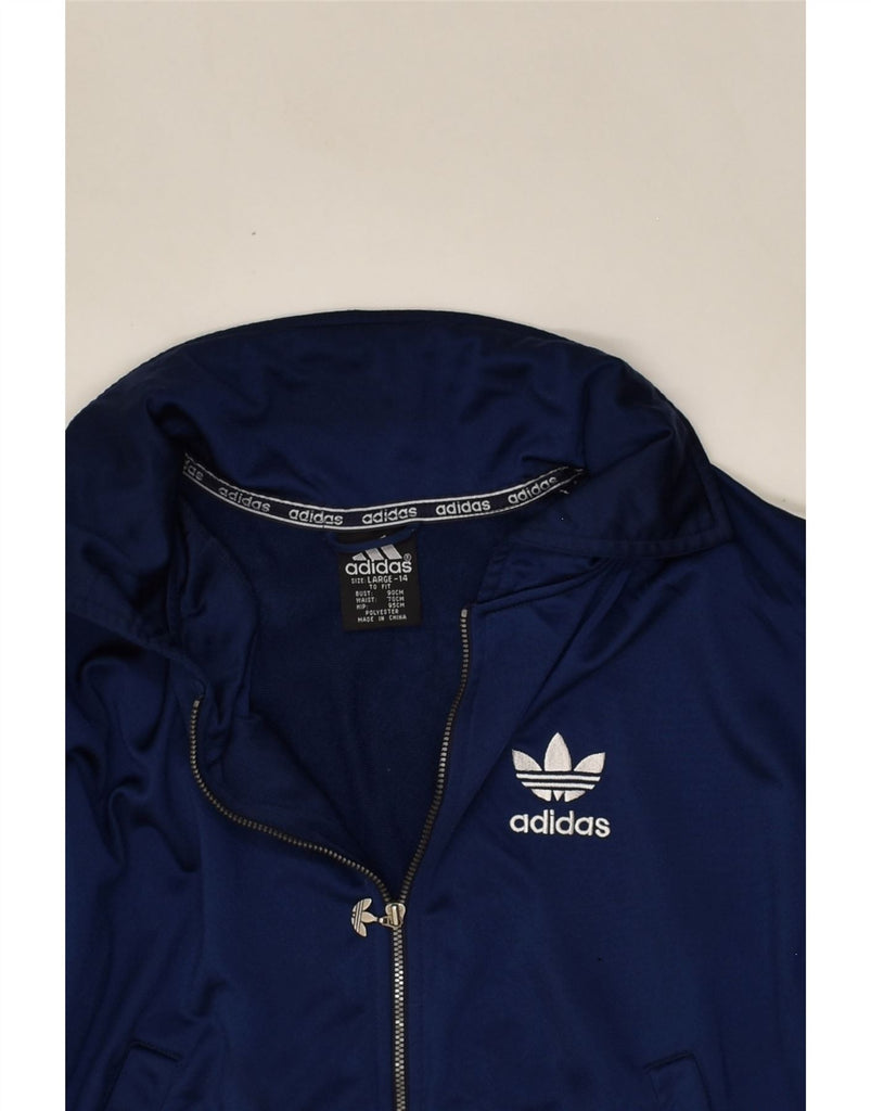 ADIDAS Boys Tracksuit Top Jacket 13-14 Years Large  Navy Blue Polyester | Vintage Adidas | Thrift | Second-Hand Adidas | Used Clothing | Messina Hembry 