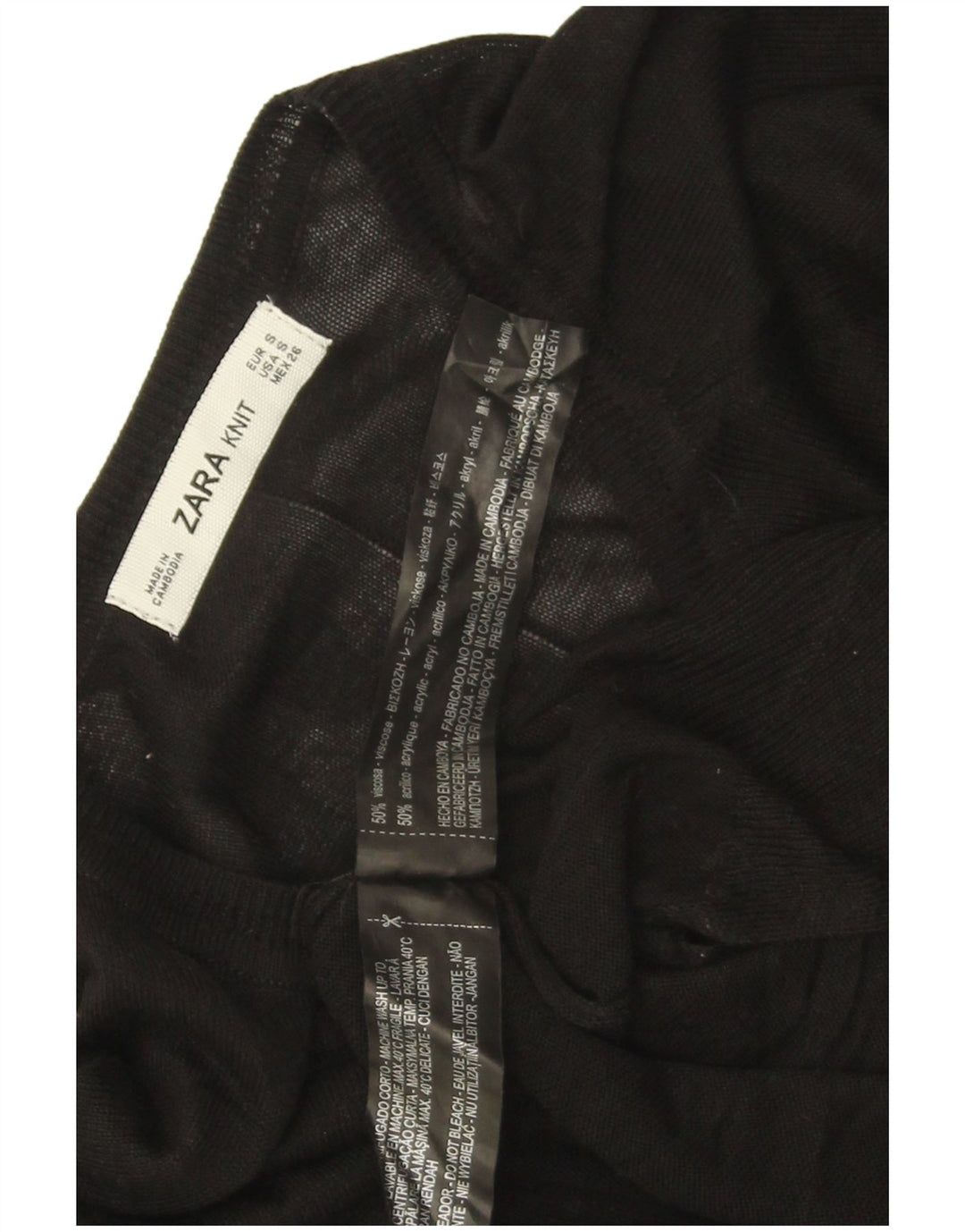 Zara Womens Boat Neck Jumper Sweater UK 10 Small Black Viscose