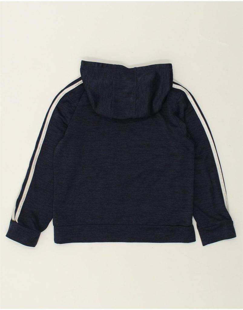 ADIDAS Boys Graphic Hoodie Jumper 8-9 Years Small Navy Blue Flecked Cotton | Vintage Adidas | Thrift | Second-Hand Adidas | Used Clothing | Messina Hembry 