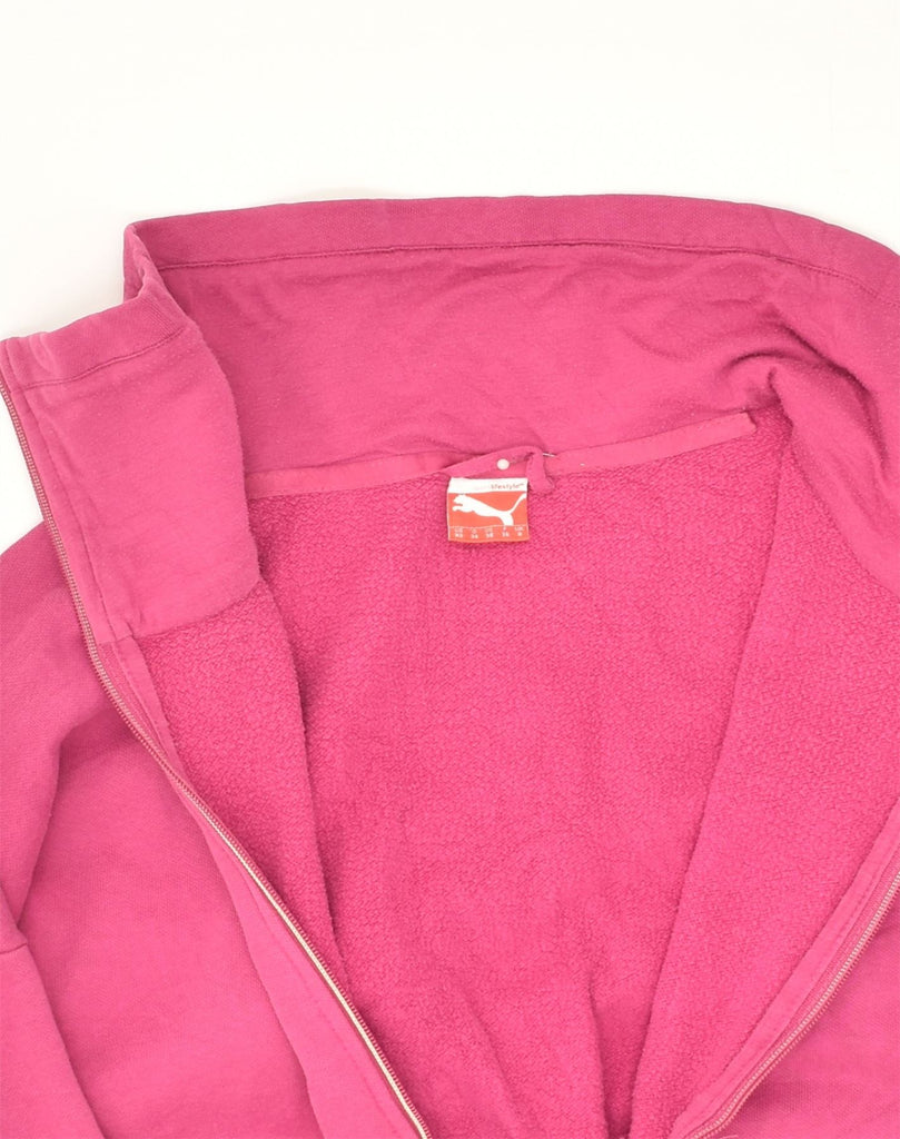 PUMA Womens Tracksuit Top Jacket UK 6 XS Pink Cotton | Vintage Puma | Thrift | Second-Hand Puma | Used Clothing | Messina Hembry 