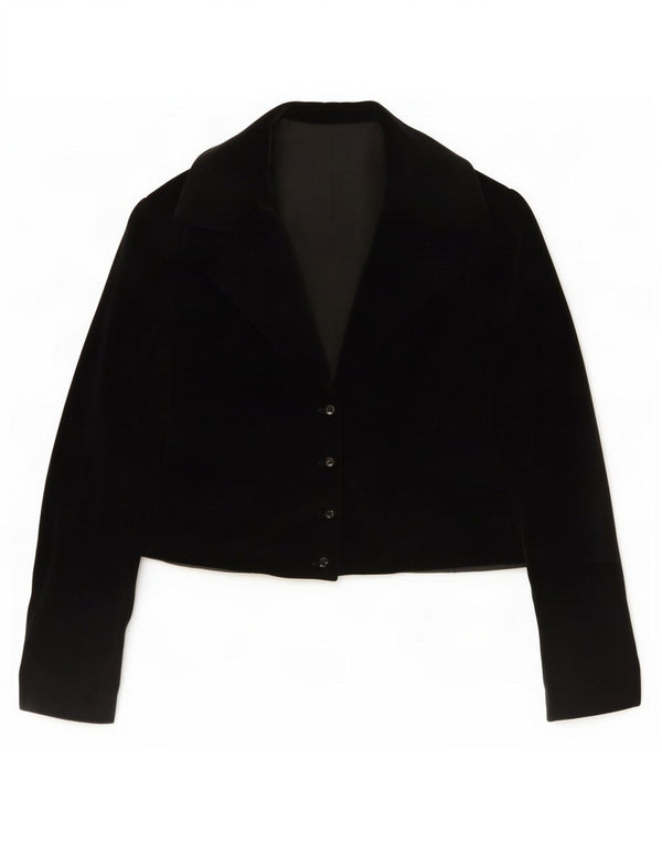 Vintage Womens Velvet Bolero Jacket UK 14 Medium Black