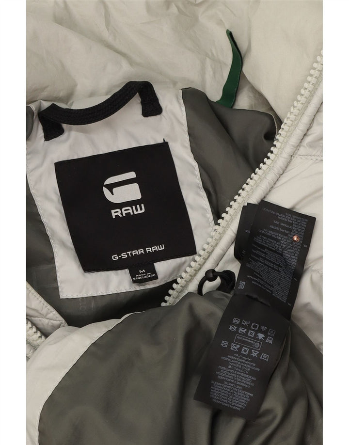 G-STAR Mens Hooded Padded Jacket UK 38 Medium Grey Polyester