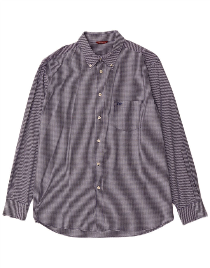 Carrera Mens Shirt 2XL Blue Check Cotton