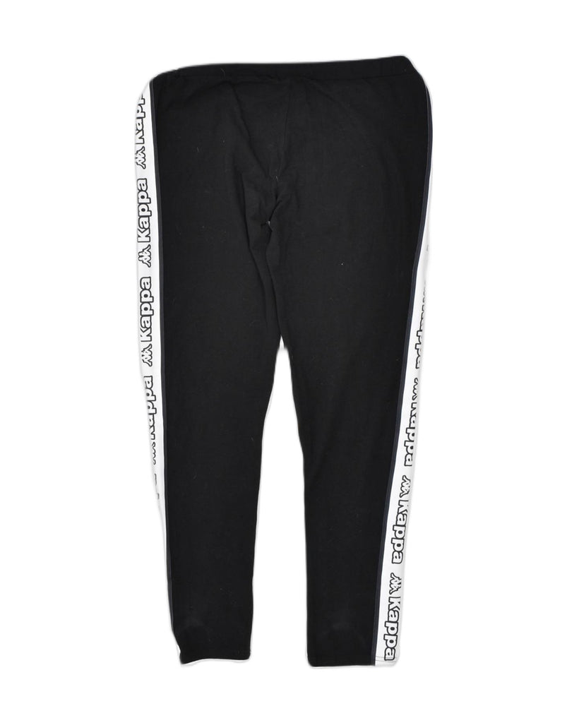 KAPPA Womens Tracksuit Trousers UK 12 Medium Black Polyester | Vintage | Thrift | Second-Hand | Used Clothing | Messina Hembry 