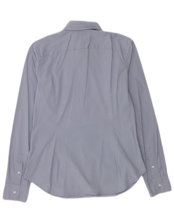 Polo Ralph Lauren Womens Slim Fit Shirt US 12 Large Blue Cotton
