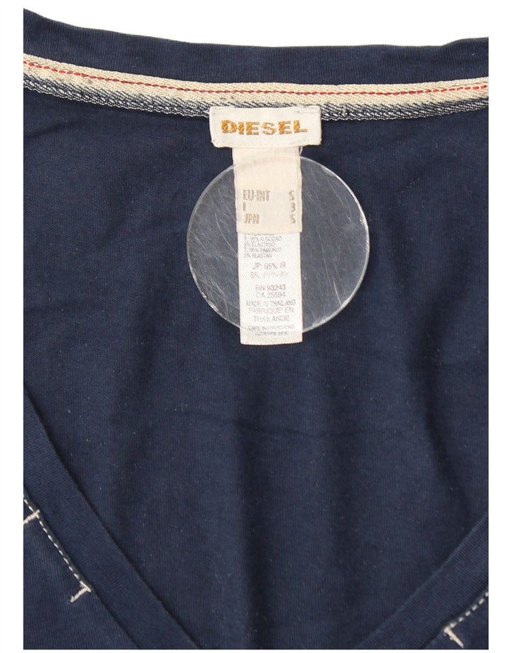 Diesel Mens T-Shirt Top Small Navy Blue Cotton