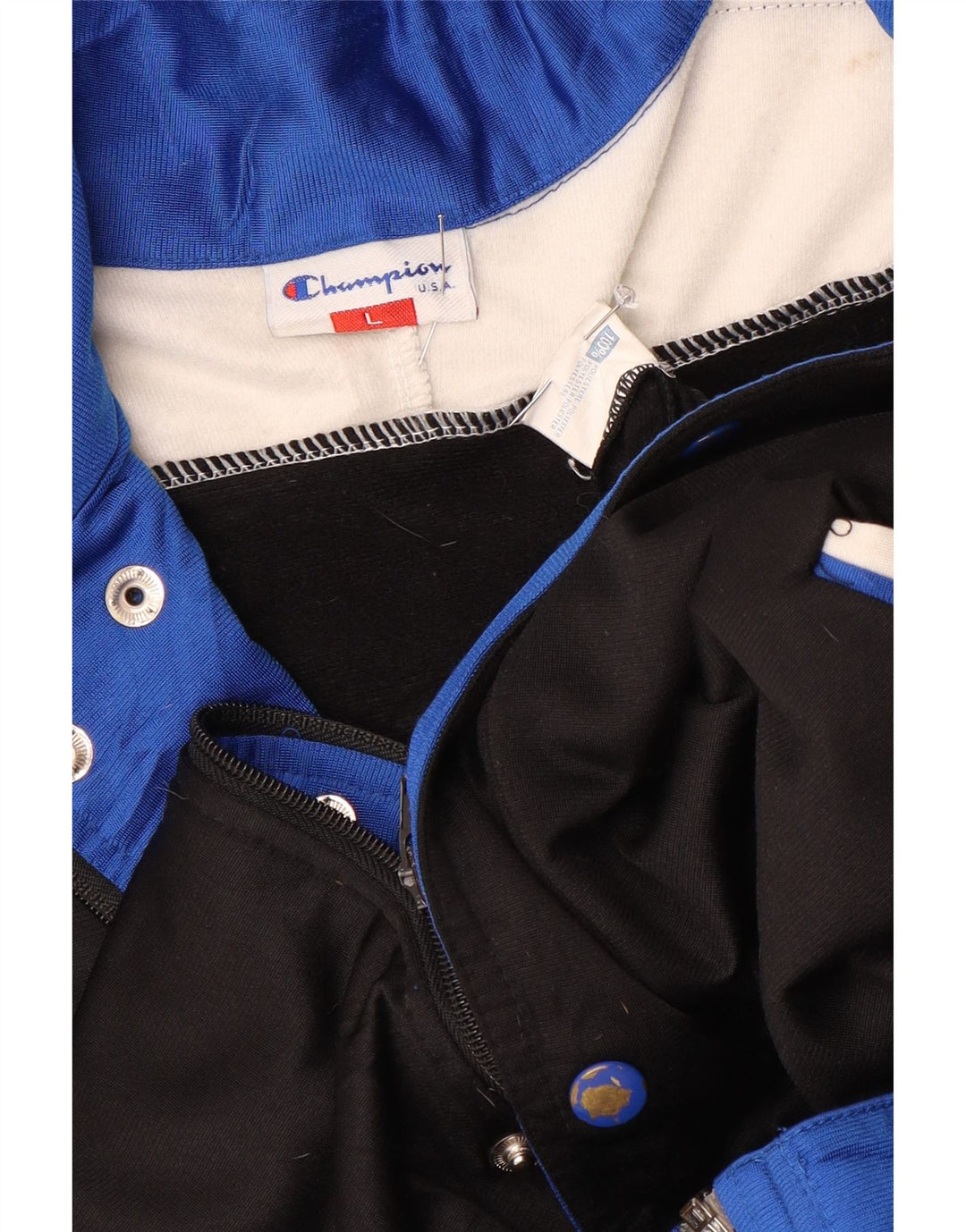 Champion Mens Graphic Tracksuit Top Jacket Large Black Colourblock