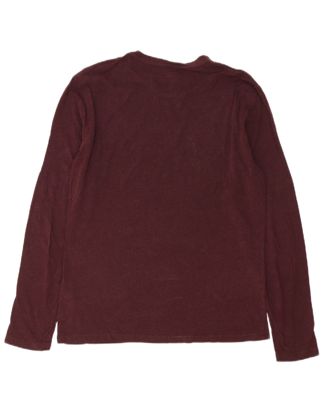 All Saints Mens Top Long Sleeve Medium Burgundy Cotton