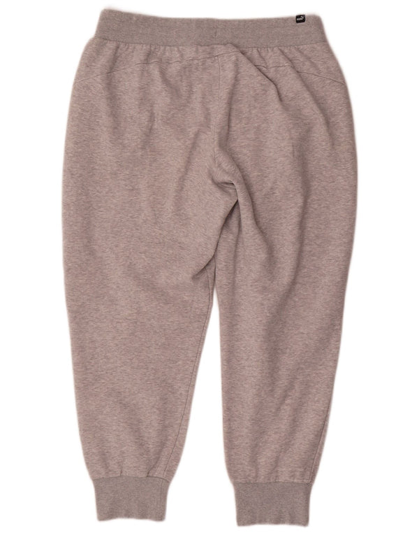 Puma Womens Tracksuit Trousers Joggers UK 14 Large Grey Flecked Cotton