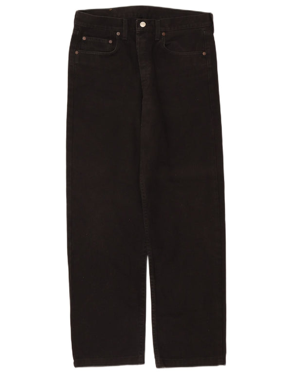 Rifle Mens Straight Jeans W34 L29 Black Cotton