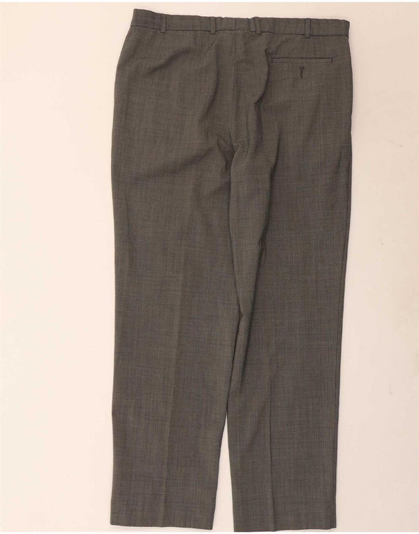 Marks & Spencer Mens Pegged Suit Trousers W40 L33 Black Polyester