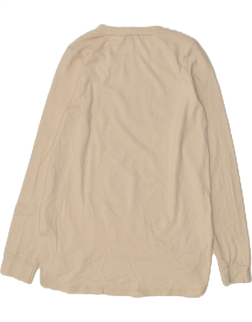 BENETTON Girls Graphic Top Long Sleeve 10-11 Years XL Beige Cotton | Vintage Benetton | Thrift | Second-Hand Benetton | Used Clothing | Messina Hembry 