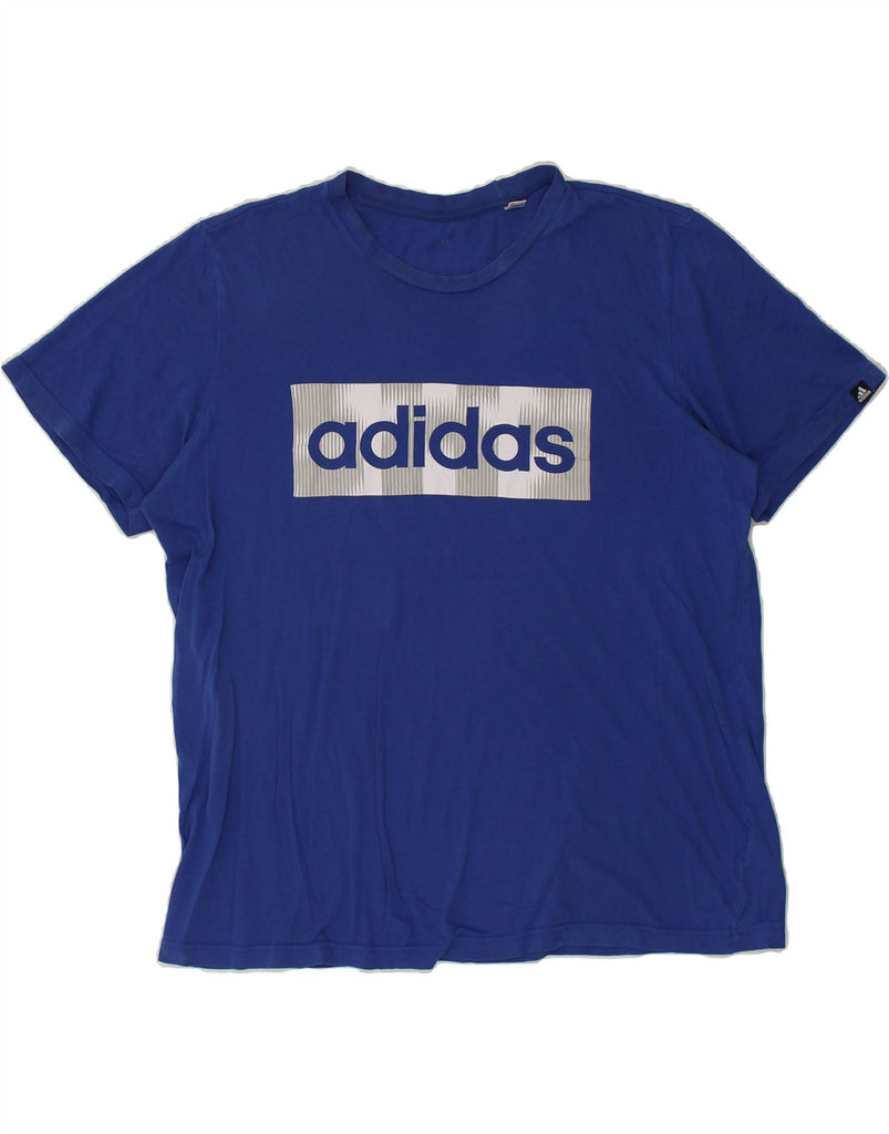 ADIDAS Mens Graphic T-Shirt Top XL Blue Cotton | Vintage Adidas | Thrift | Second-Hand Adidas | Used Clothing | Messina Hembry 