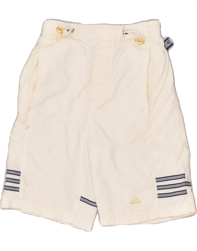 ADIDAS Boys Sport Shorts 7-8 Years Off White Polyamide | Vintage Adidas | Thrift | Second-Hand Adidas | Used Clothing | Messina Hembry 