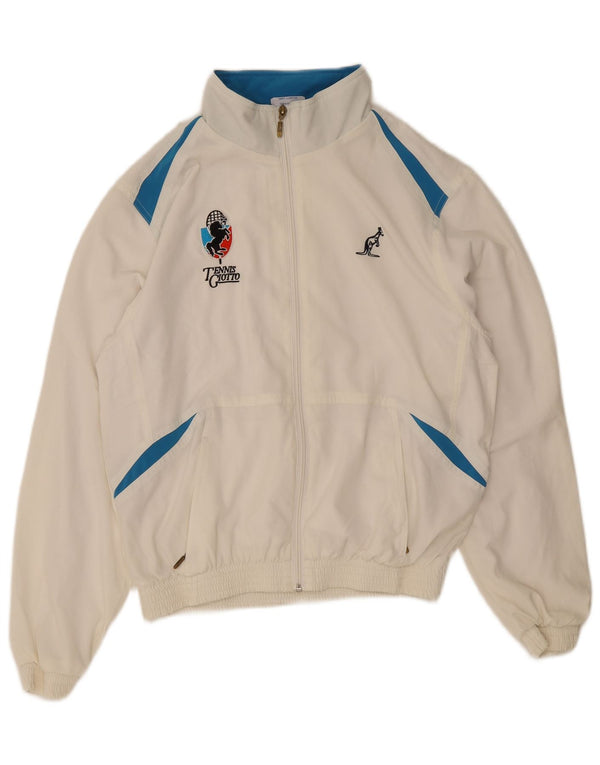 AUSTRALIAN L'ALPINA Mens Tracksuit Top Jacket IT 46 Small White Colourblock