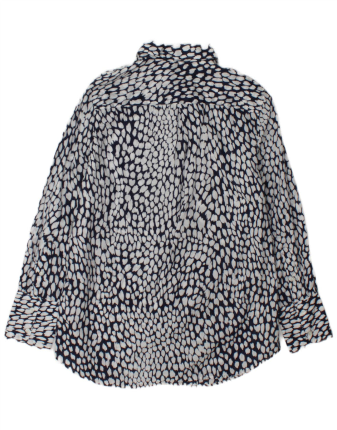 Marks & Spencer Womens Shirt UK 14 Large White Spotted Cotton