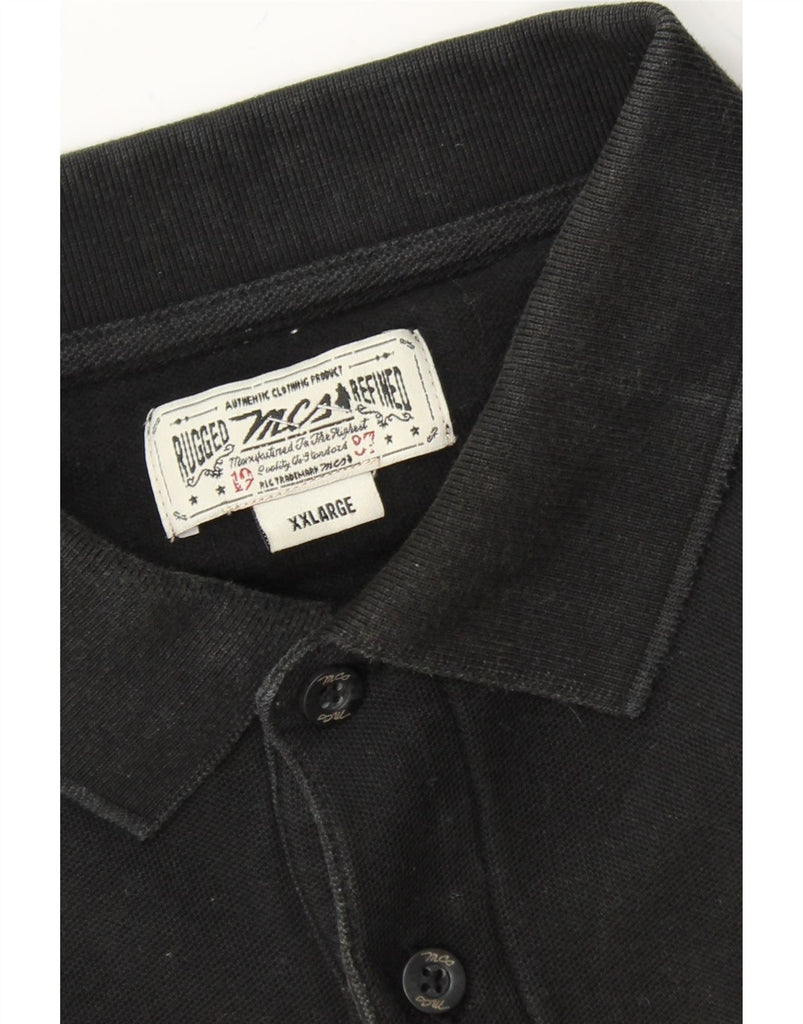 MARLBORO CLASSICS Mens Long Sleeve Polo Shirt 2XL Black Cotton Vintage Marlboro Classics and Second-Hand Marlboro Classics from Messina Hembry 