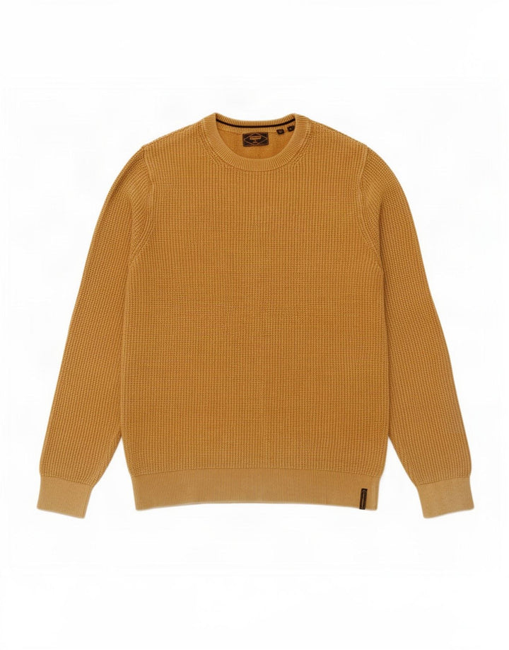 Superdry Mens Crew Neck Jumper Sweater Small Yellow Cotton