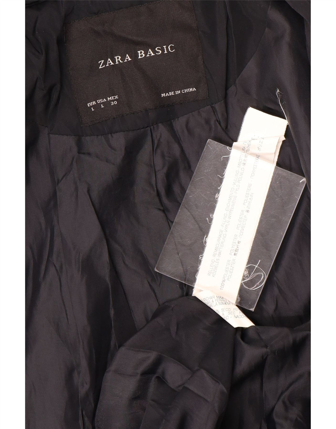 Zara Womens Military Jacket UK 14 Large Navy Blue Polyester