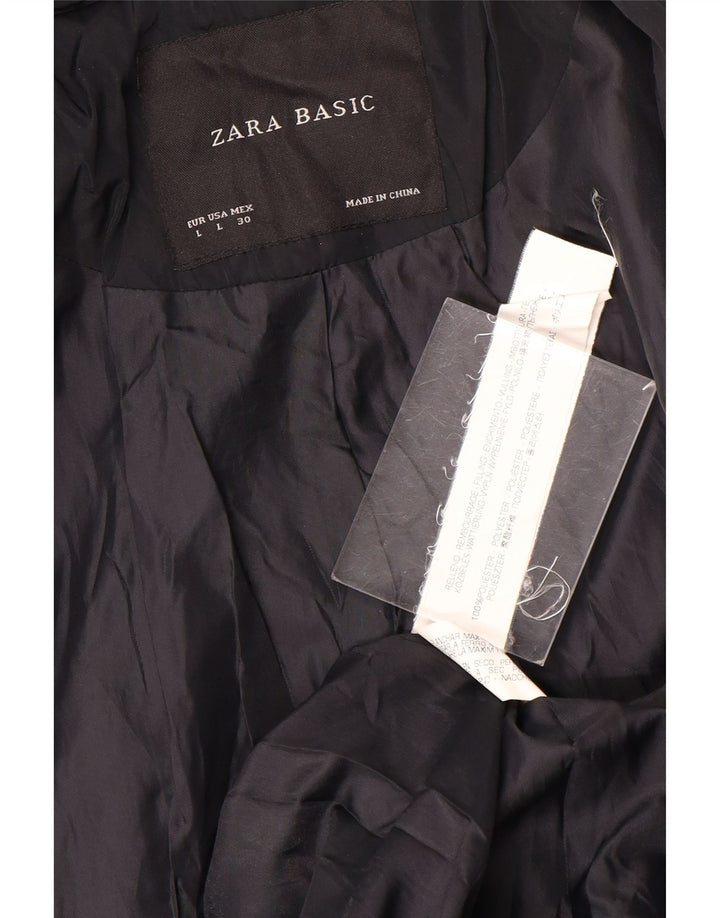 Zara Womens Military Jacket UK 14 Large Navy Blue Polyester
