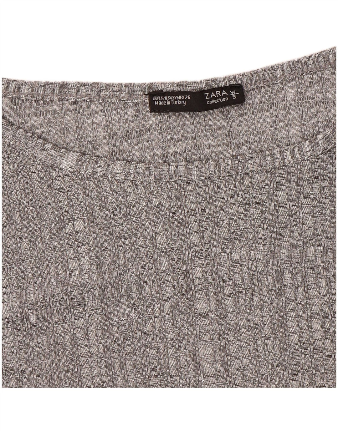 Zara Womens Top Long Sleeve UK 10 Small Grey Flecked