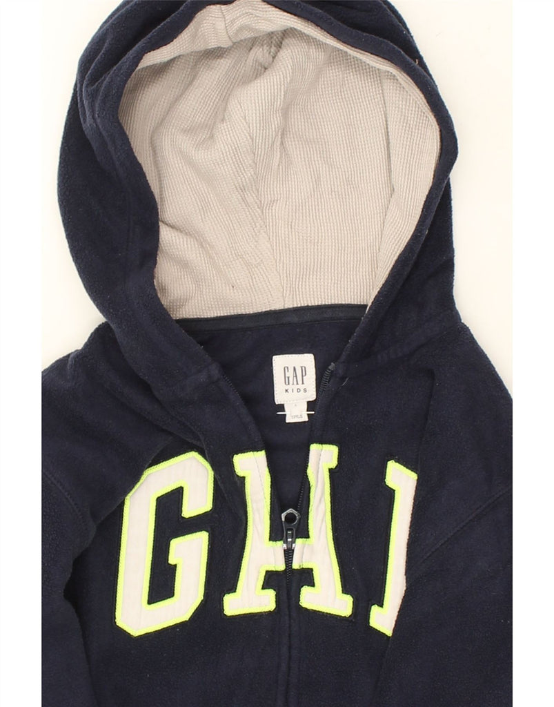 GAP Boys Graphic Zip Hoodie Sweater 10-11 Years Navy Blue Cotton | Vintage Gap | Thrift | Second-Hand Gap | Used Clothing | Messina Hembry 