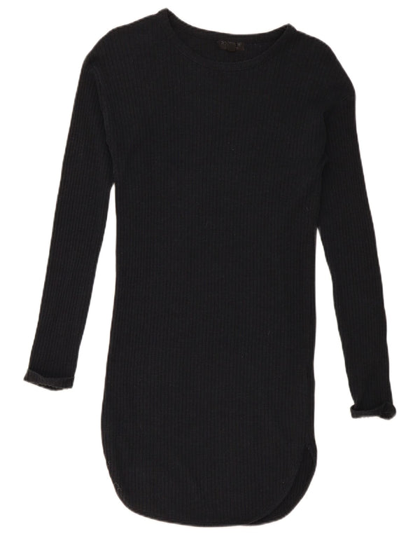 Topshop Womens Long Sleeve Jumper Dress UK 10 Small Black