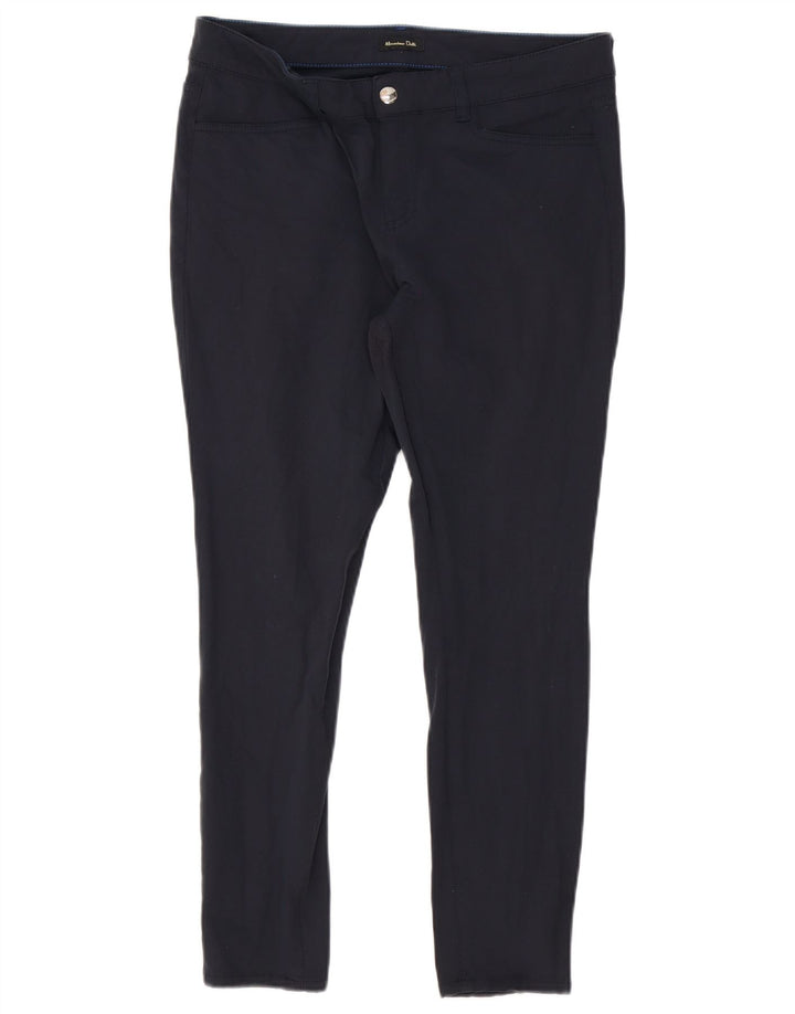 MASSIMO DUTTI Womens Crop Casual Trousers EU 42 Large W32 L26 Navy Blue