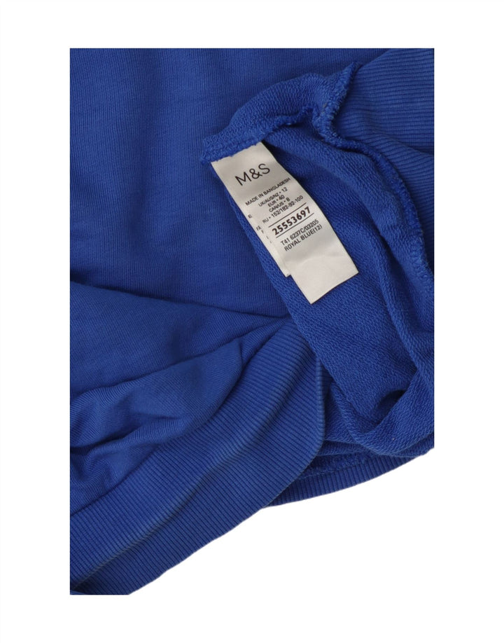 Marks & Spencer Womens Sweatshirt Jumper UK 12 Medium Blue Cotton