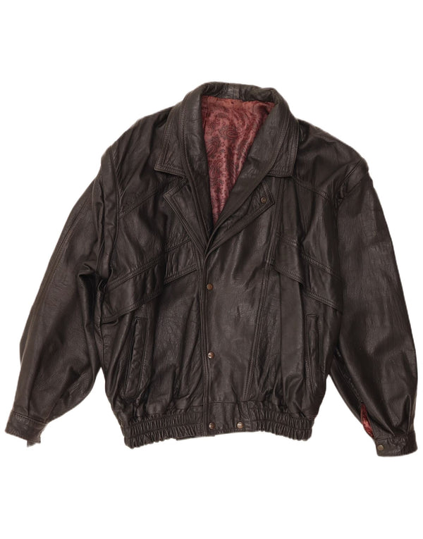 Vintage Mens Leather Jacket UK 36 Small Black