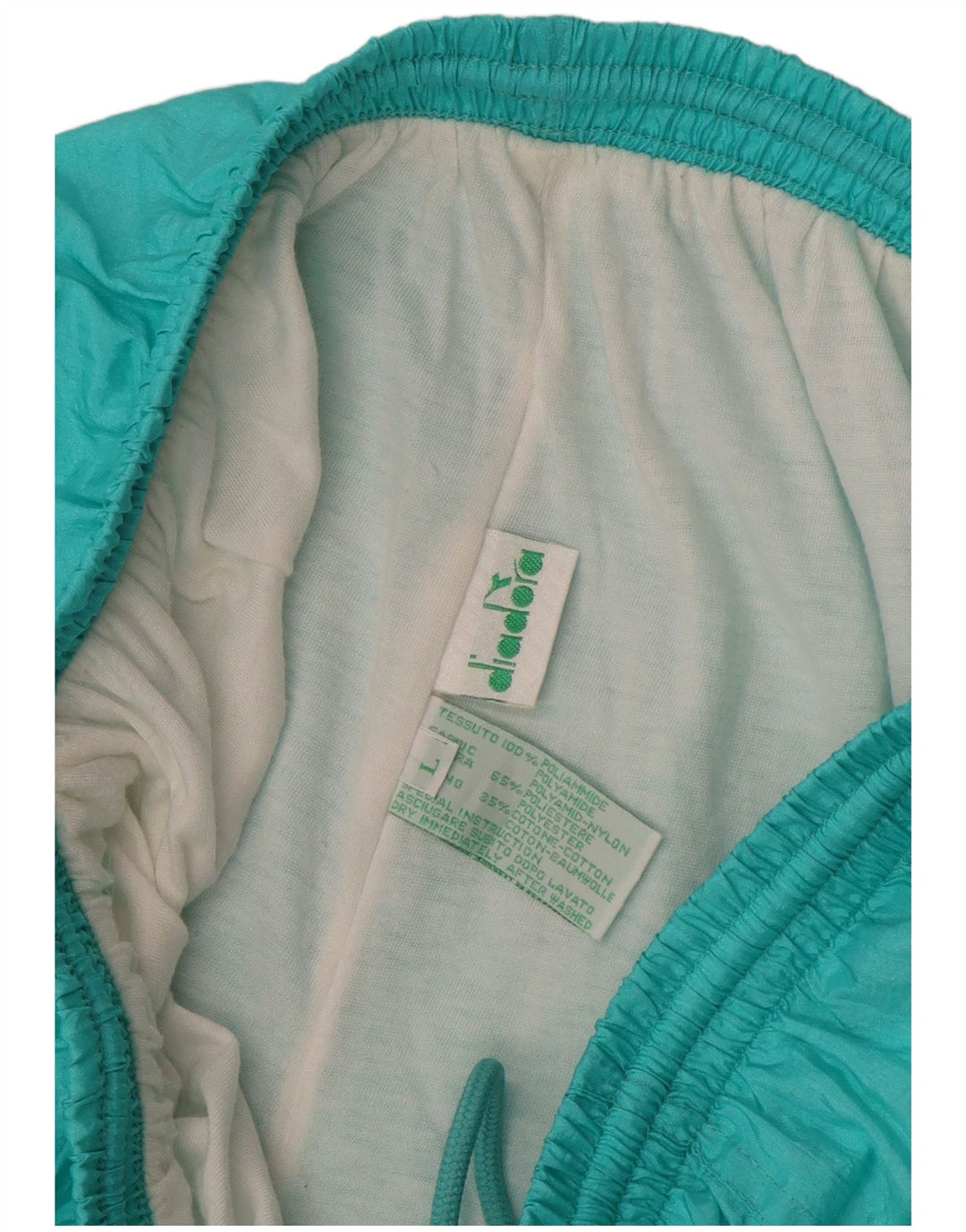Diadora Mens Tracksuit Trousers Large Turquoise Colourblock Polyamide