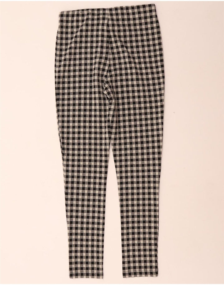 Zara Womens Skinny Casual Trousers Medium W28 L29 Black Gingham Polyester