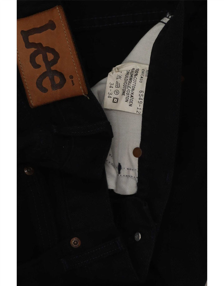 Lee Mens Straight Jeans W34 L31 Navy Blue Cotton