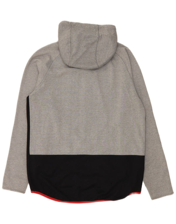 Nike Mens Hooded Tracksuit Top Jacket Large Grey Colourblock Cotton