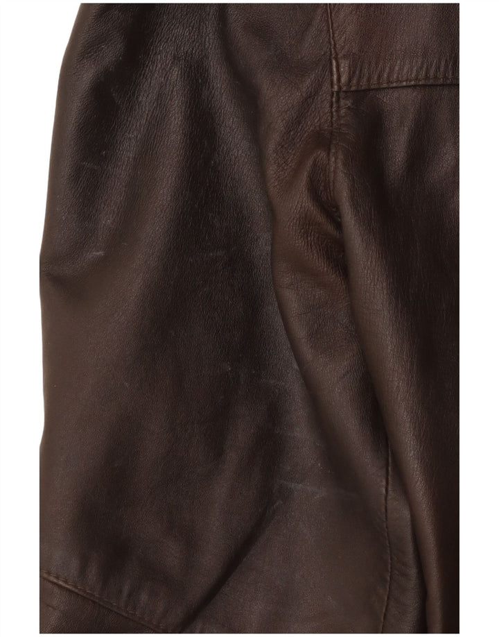 Vintage Womens Leather Jacket IT 42 Medium Brown Leather