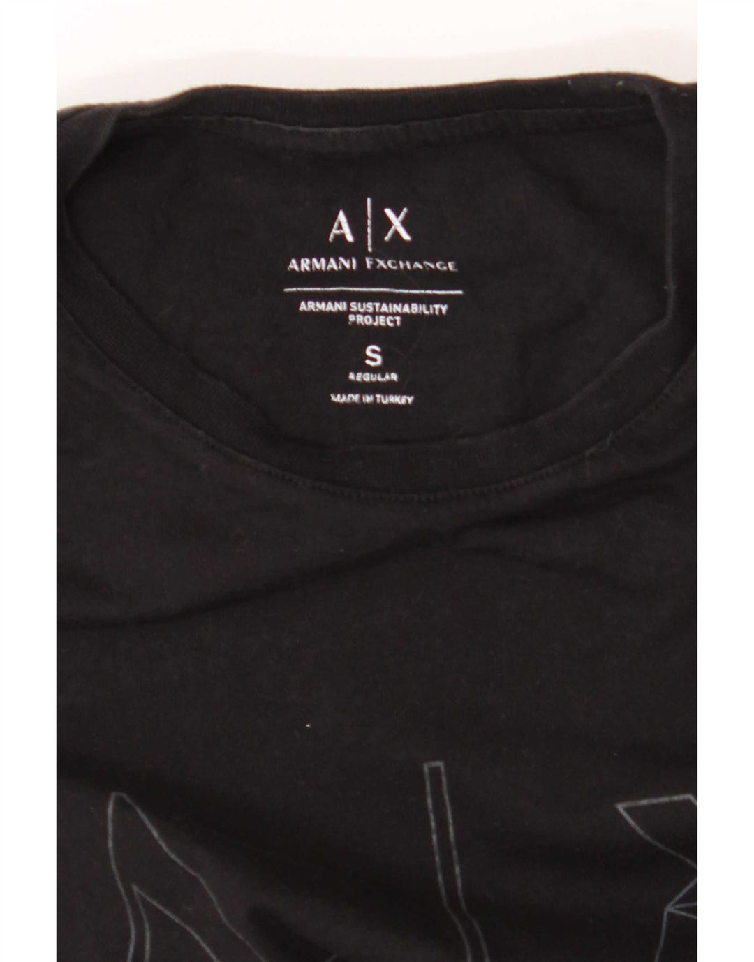 Armani Exchange Mens Regular Graphic T-Shirt Top Small Black Geometric