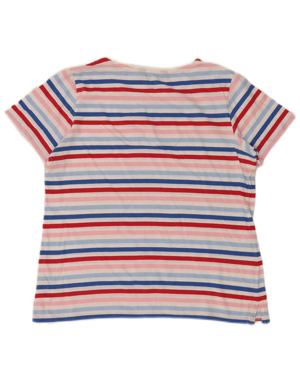 Crew Clothing Womens T-Shirt Top UK 12 Medium Multicoloured Striped Cotton