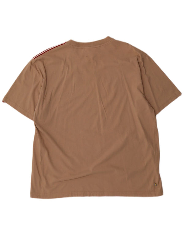 Reebok Mens Graphic T-Shirt Top XL Beige Cotton