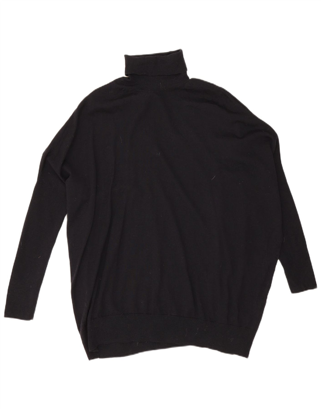 Cos Womens Oversized Roll Neck Jumper Sweater UK 14 Medium Black Wool