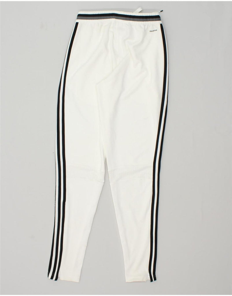 ADIDAS Mens Tracksuit Trousers XS Off White Polyester | Vintage Adidas | Thrift | Second-Hand Adidas | Used Clothing | Messina Hembry 