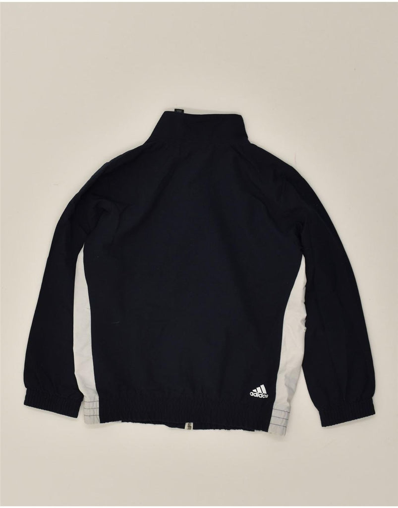 ADIDAS Boys Graphic Tracksuit Top Jacket 7-8 Years Navy Blue Polyester | Vintage Adidas | Thrift | Second-Hand Adidas | Used Clothing | Messina Hembry 