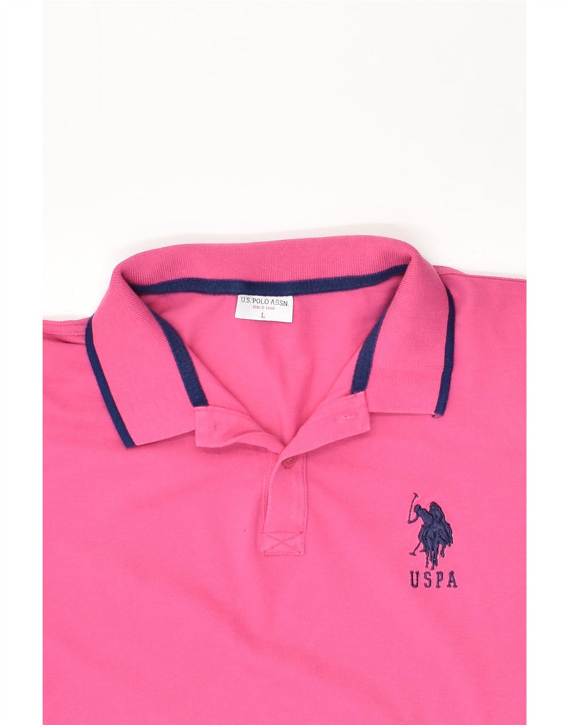 U.S. POLO ASSN. Mens Polo Shirt Large Pink Cotton | Vintage U.S. Polo Assn. | Thrift | Second-Hand U.S. Polo Assn. | Used Clothing | Messina Hembry 